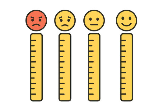 Customer satisfaction rating scale with emoticons