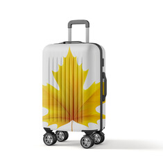 Natural Themed Travel Suitcase on white background