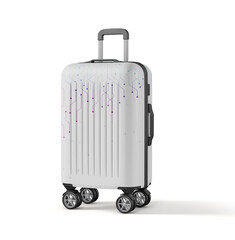 Modern Suitcase with Digital Circuit Pattern