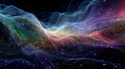 Measurement problem visualized infinite possible outcomes collapsing into one observed reality vibrant cosmic wave collapse