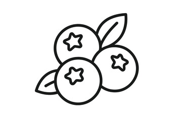 Minimalist blueberry outline on dark grey background