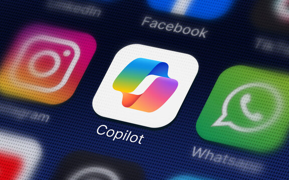 Copilot application on the smartphone screen
