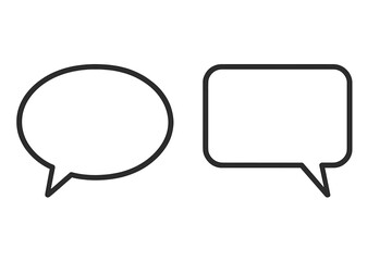 Fototapeta premium Two speech bubbles on a gray background