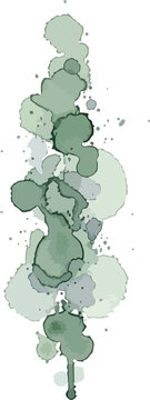 Green Watercolor Splotches on White Background