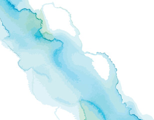 Blue Watercolor Splotch on White Background