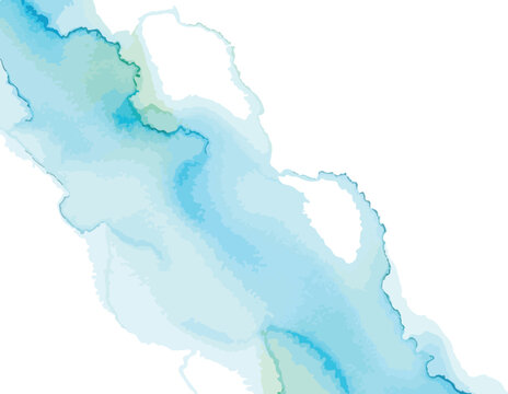 Blue Watercolor Splotch on White Background