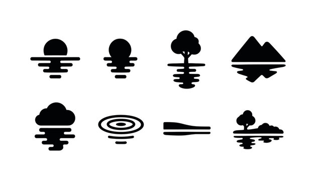 Cozy Winter Icon Set. Cozy winter evening. Filled icon set of cozy winter evening: cabin window, candle flame,