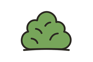 Obraz premium Green bush with dark outline on a gradient background