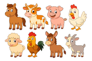 Cute Cartoon Farm Animals
