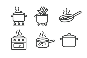 Cooking Icons - Pot, Pan, Stove