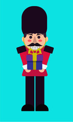 England royal guard Nutcracker toy and gift box.