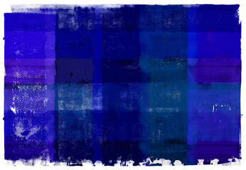 手描きローラーの重ね塗り、おしゃれなチェックアート