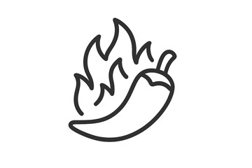 Obraz premium Chili pepper on fire icon