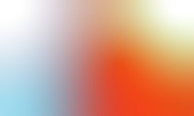 Abstract gradient background with soft blended colors of blue, red, orange, and yellow isolated on transparent background