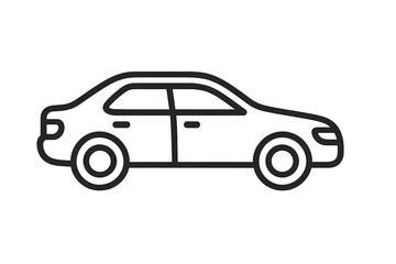 Fototapeta premium Minimalist outline of a sedan car
