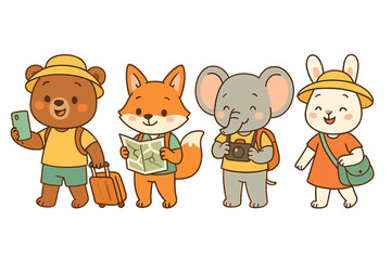 Cute cartoon animals on a safari adventure © Andrei