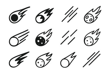 Meteorite icons collection © Andrei