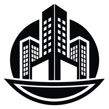 building management vector on whit background