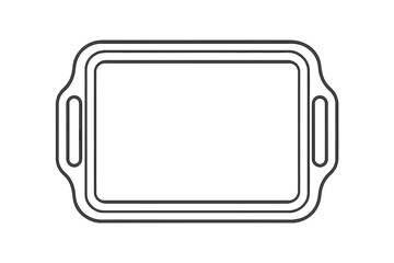 Rectangular Tray with Handles on Gradient Background