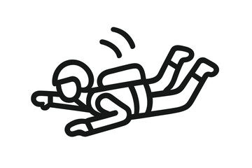 Skydiver icon with shadow effect