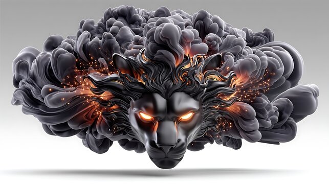 Mystical smoke beast fantasy illustration high resolution picture