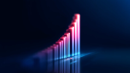 Ascending Data: An illuminated graph representing growth and progress, with glowing lines and an upward trajectory.