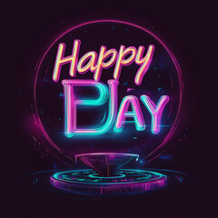 neon abstract illustration for celebrating PI Day