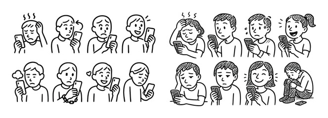 Obraz premium Phone Addiction Icons