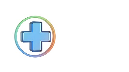 Fototapeta premium Blue Medical Cross Symbol in Circle.