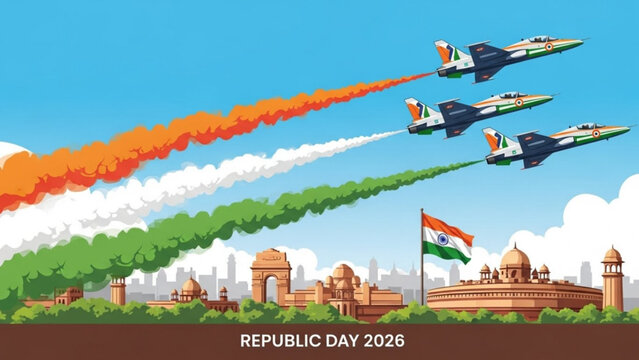 Republic Day 2026 India Air Force Jets Flyover Ceremony Celebration