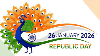 Vibrant Peacock Celebrates India's Republic Day 2026 with Pride and Colors