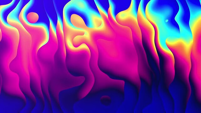 Vibrant abstract iridescent gradient waves with neon colors for creative motion background, bold flowing abstract composition featuring luminous gradients, swirling curves, and neon tones. video