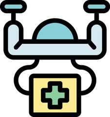 Obraz premium Medical drone quickly delivering a first aid kit, representing the future of healthcare with innovative technology