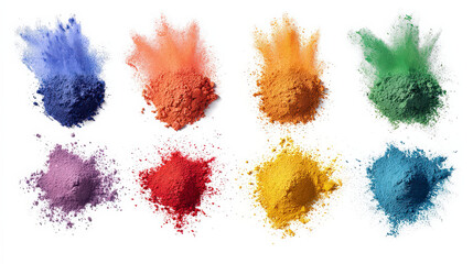 Holi Festival celebrates colors with dry powders placed in various hues for joyous gatherings and festivities in India