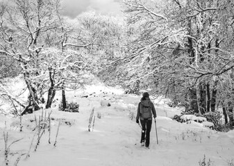Mount Autore Livata (Subiaco, Italy) - The snow capped peaks mountains in the province of Roma, Lazio region, in Simbruini mounts. Here a beautiful white landscape.