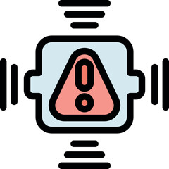 Smart home security system is sending an alert signal with vibrations