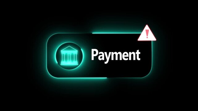 Online payment fraud warning concept on the transparent background. Facing potential fraud, phishing, and cyber security threats in financial transactions. Motion graphics of online payment warning