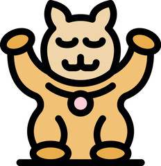 Obraz premium Adorable cartoon alpaca wearing clothes, raising paws, and sporting a cute necklace, perfect for children's illustrations and merchandise