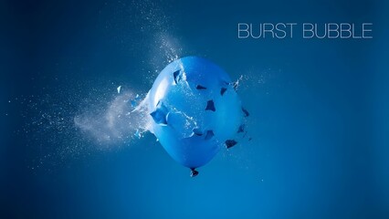 Bursting Bubble Underwater with Splashing Water.