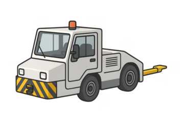 Airport ground support pushback tug vehicle