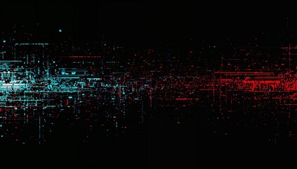 Cyberpunk Digital Glitch Art Background with RGB Shift and Data Moshing Effect