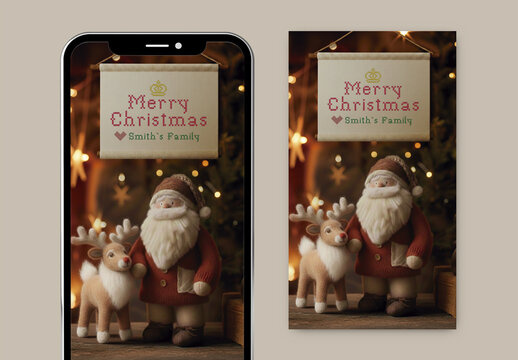 Wool Santa Style Digital Christmas Card