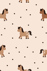 Naklejka premium Cute Horse Pattern