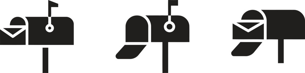 Mailbox icons in flat vector design