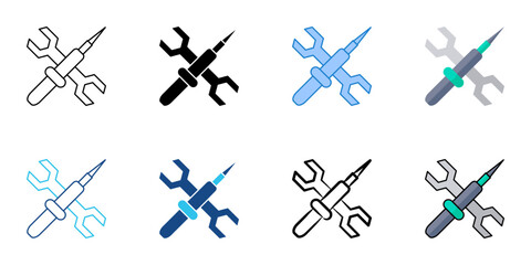 Tools set multiple style vector collection. Editable stroke 
