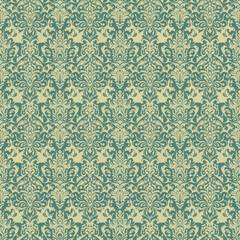 A seamless vintage brown floral damask pattern design for wallpaper or fabric