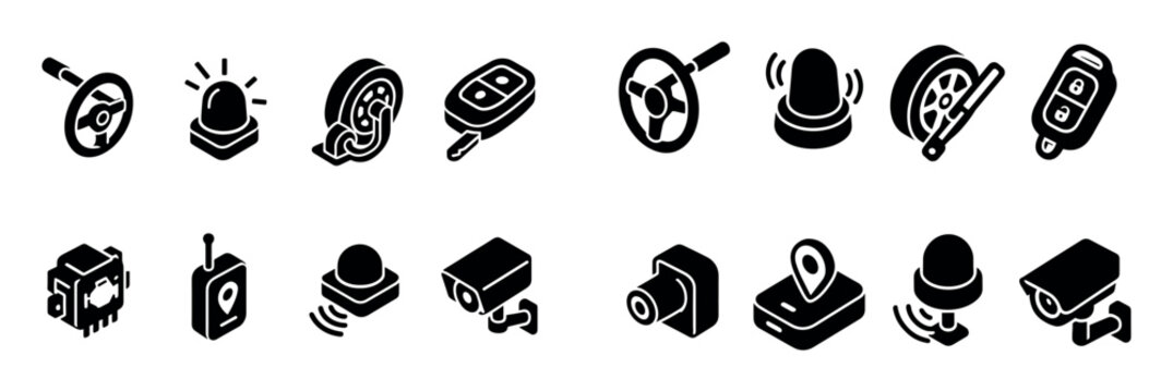 Car Security Icon Set