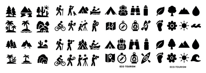 Outdoor adventure icons collection