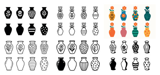 Colorful and monochrome vase designs