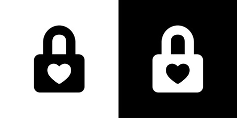 ハートの鍵のアイコンシンプルUIベクター